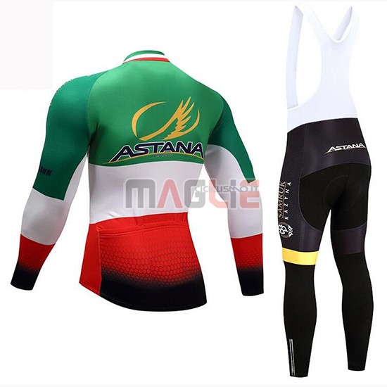 Maglia Astana Campione Italia Manica Lunga 2018 Verde